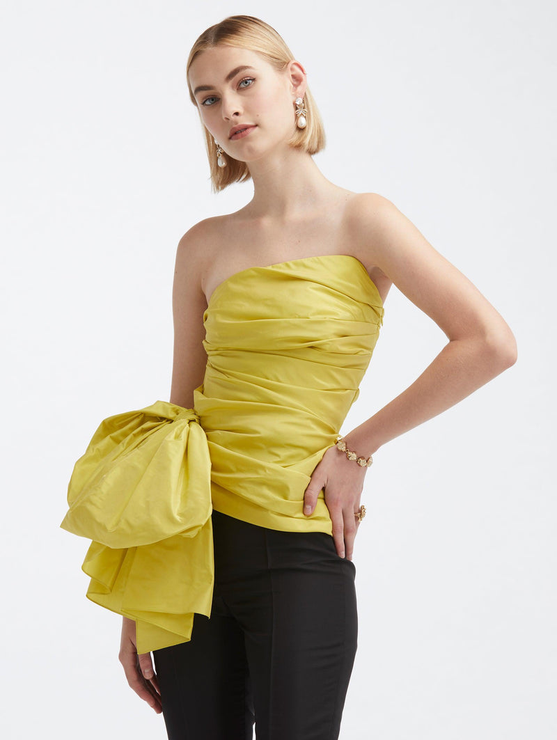 Strapless Taffeta Bow Top