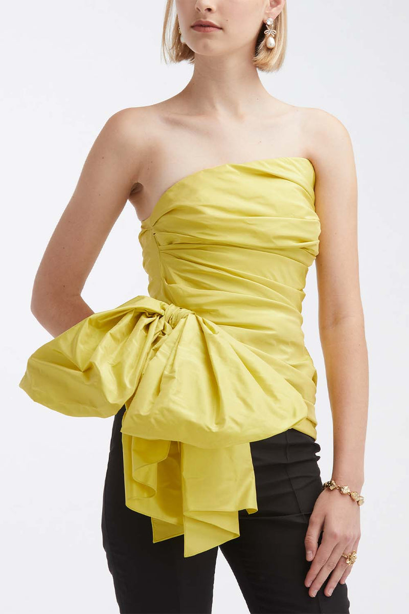 Strapless Taffeta Bow Top