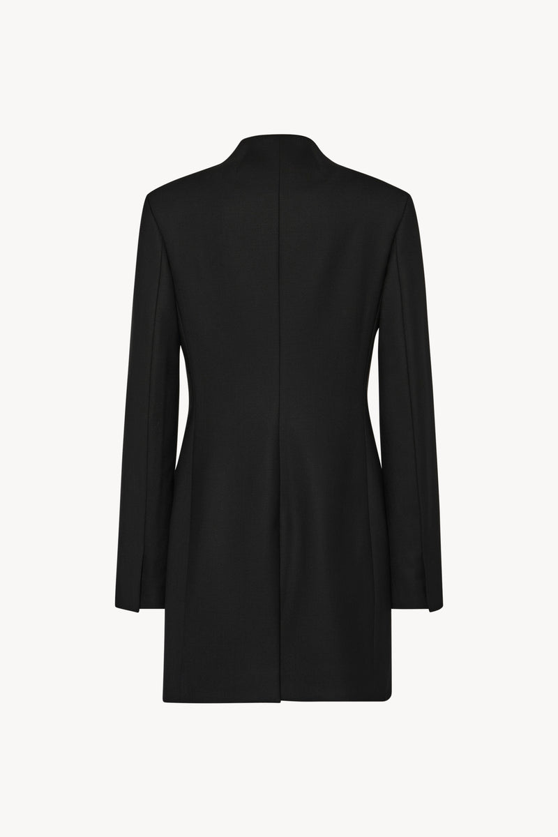 Long collarless deals jacket