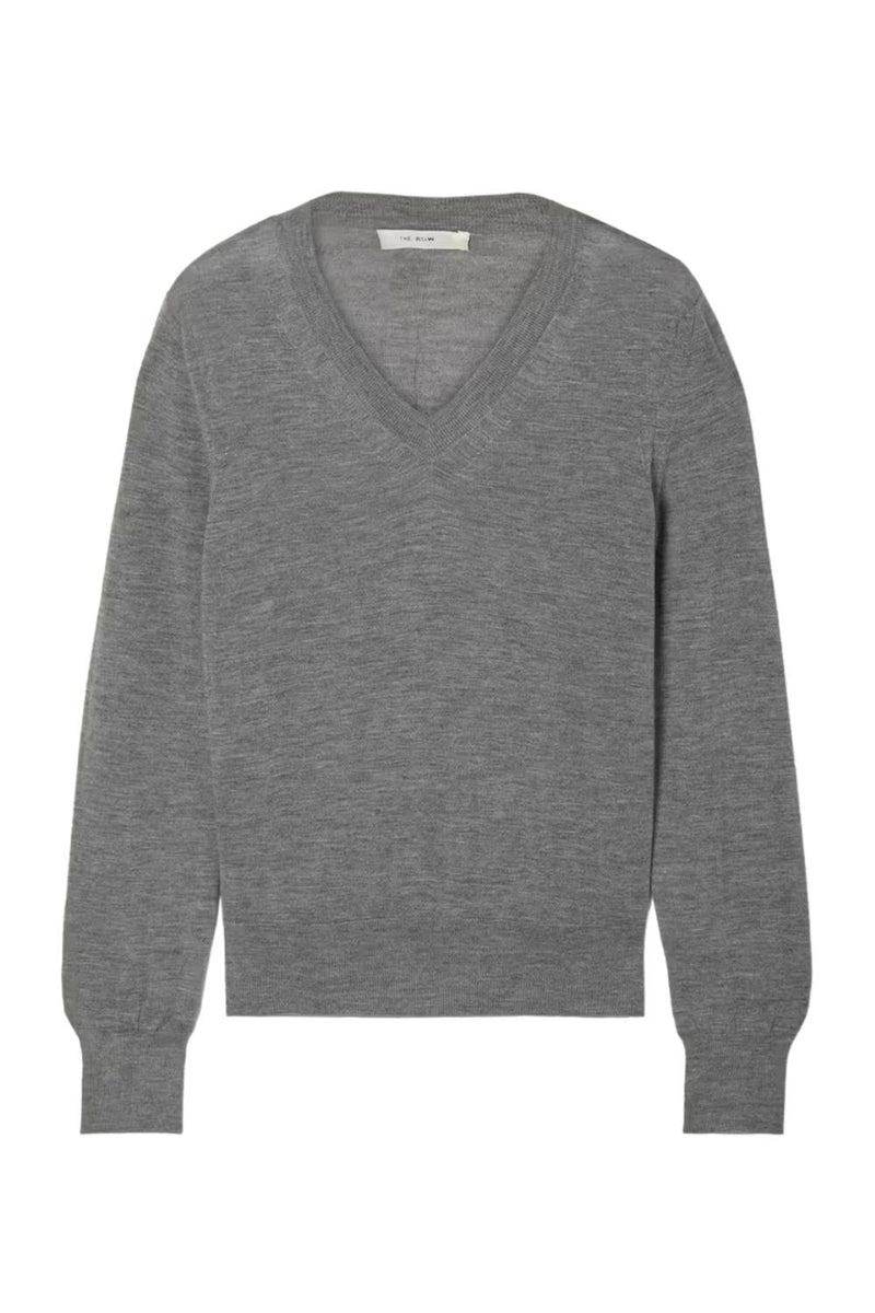 Gray v neck cashmere sweater sale