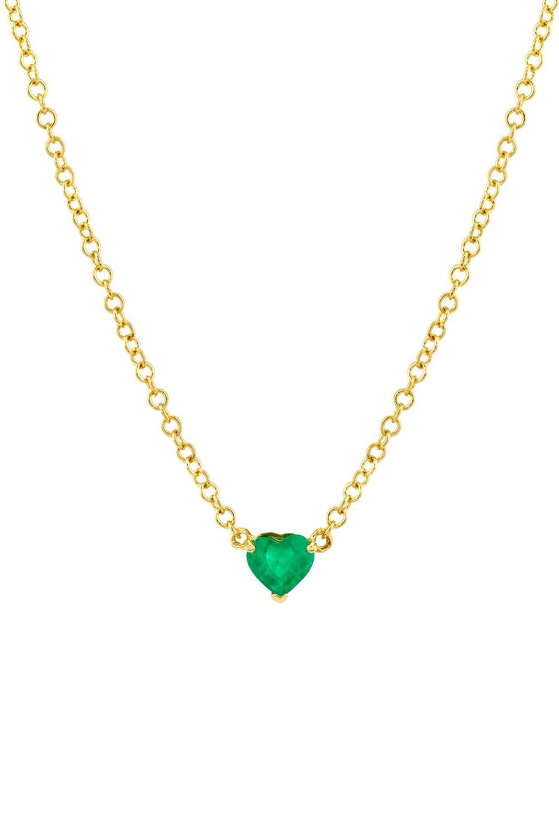 Emerald Baby Heart Necklace