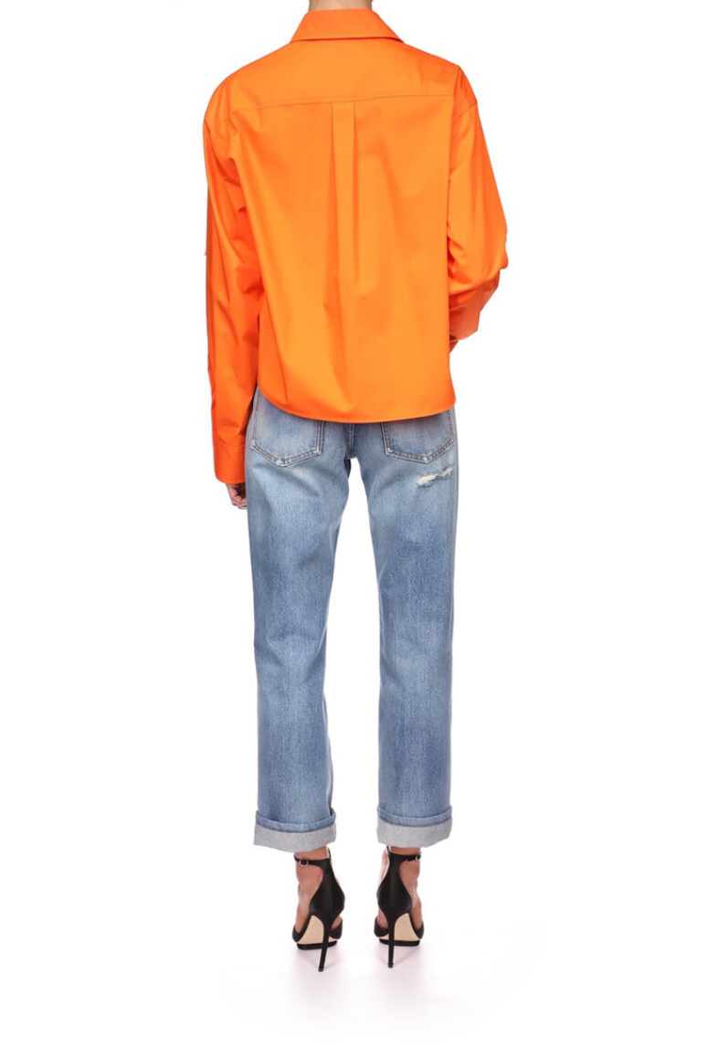Cropped Cotton Pocket Shirt