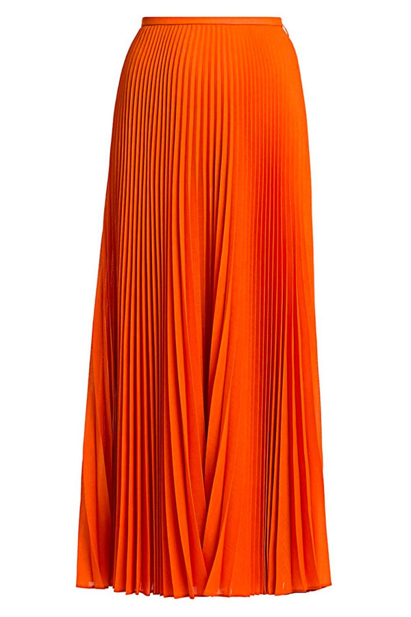 Pleated A-line Midi Skirt