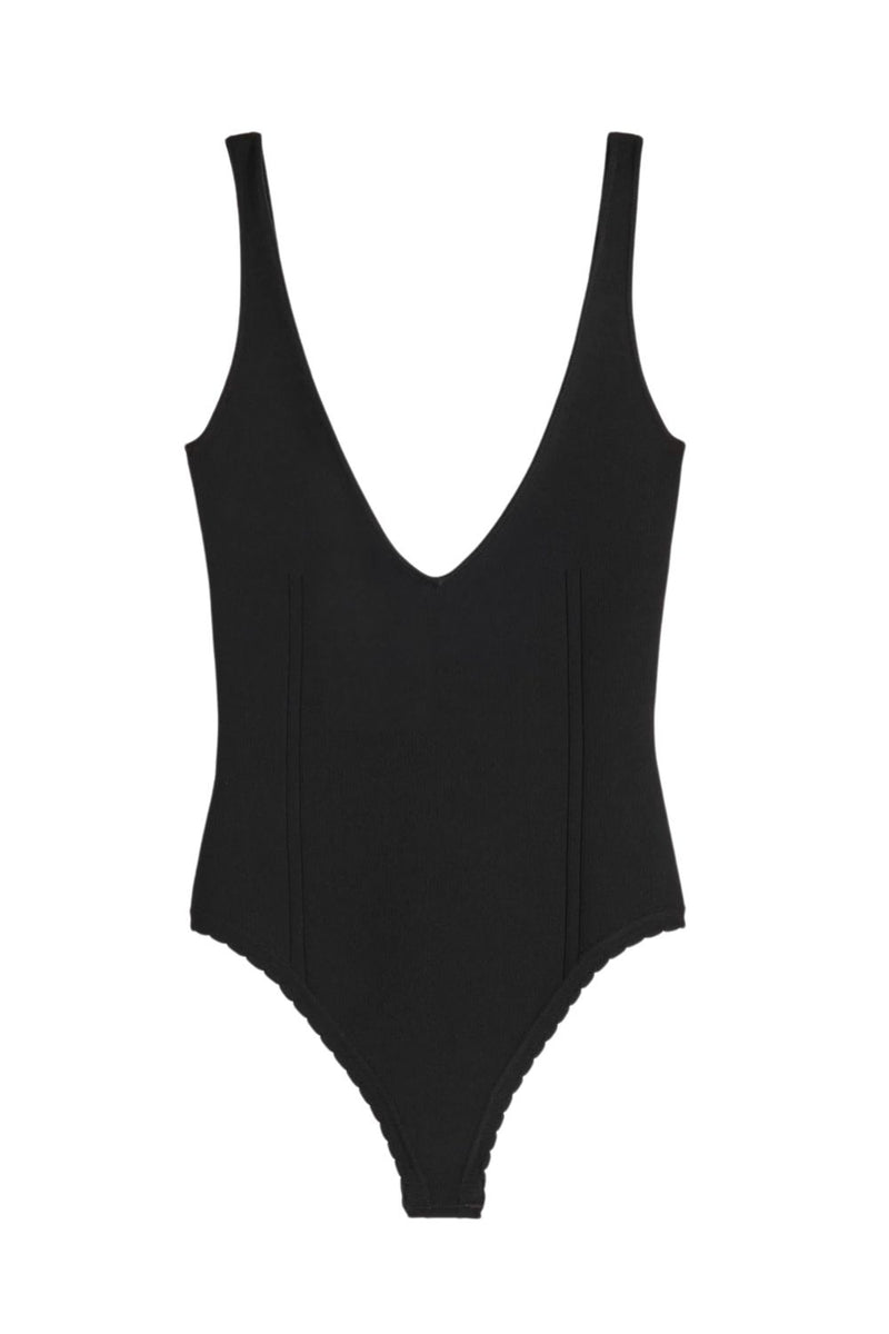 Open Back V-Neck Bodysuit