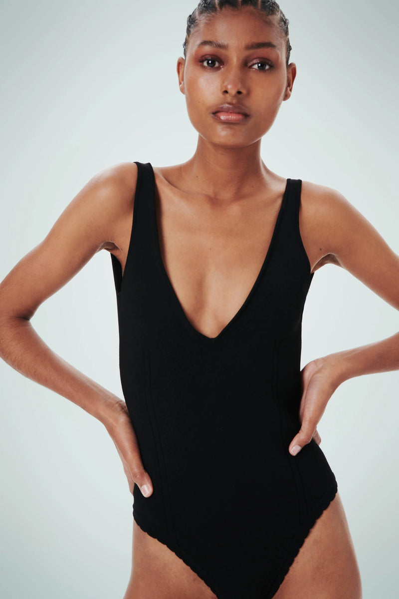 Open Back V-Neck Bodysuit