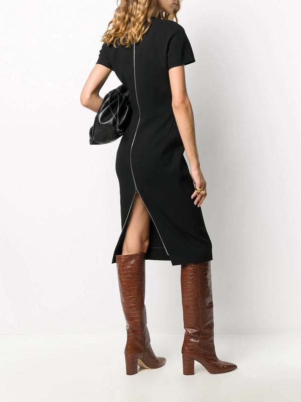 Short Sleeve Crepe Dress