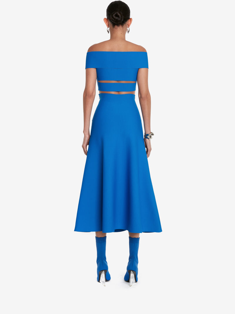 Off-The-Shoulder Slashed Midi Dress