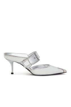 Punk Metallic Buckle Mule