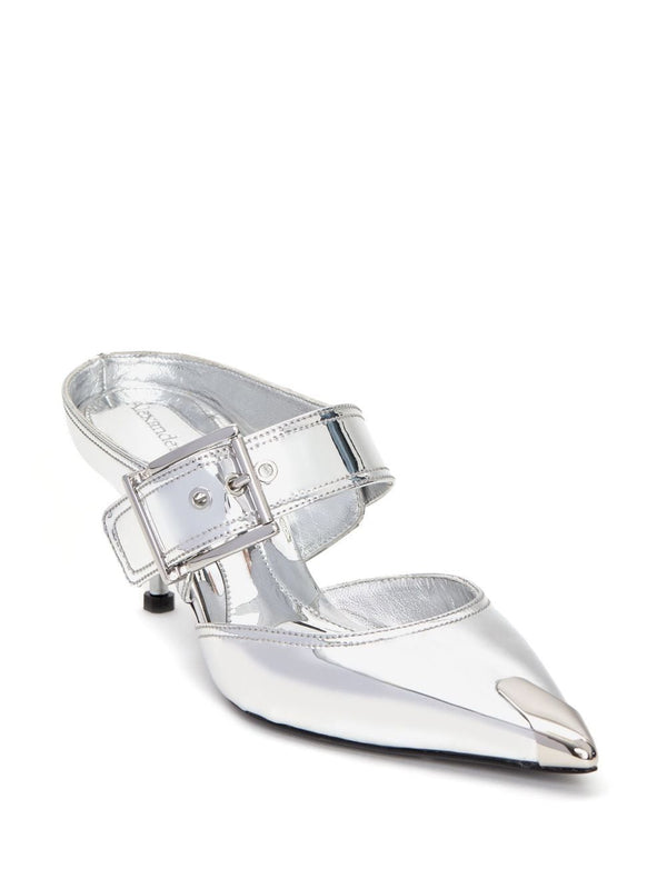 Punk Metallic Buckle Mule