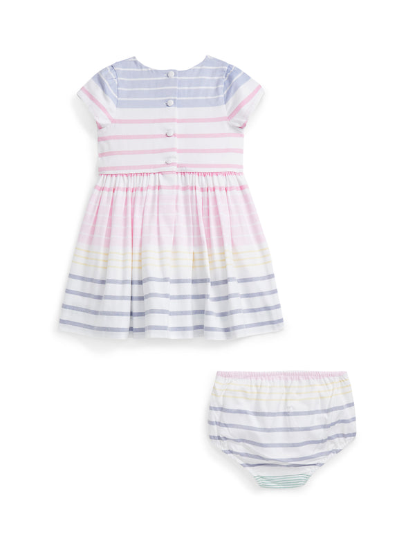 Striped Cotton Oxford Dress With Bloomer