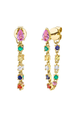 Pink Sapphire Loop Earrings