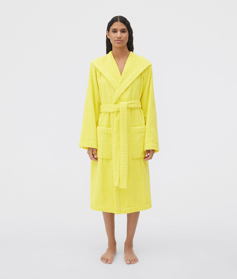 Intreccio Pattern Cotton Bathrobe