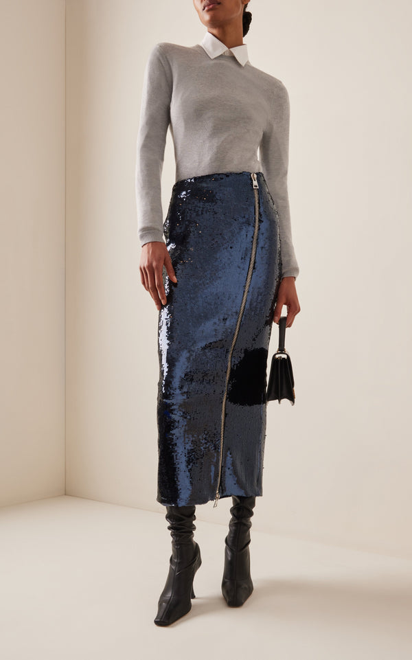 Emery Sequin Silk Skirt