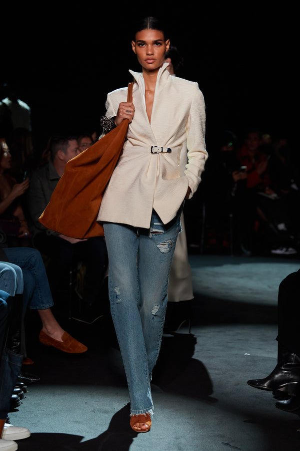 Julia Distressed High-Rise Straight-Leg Jeans