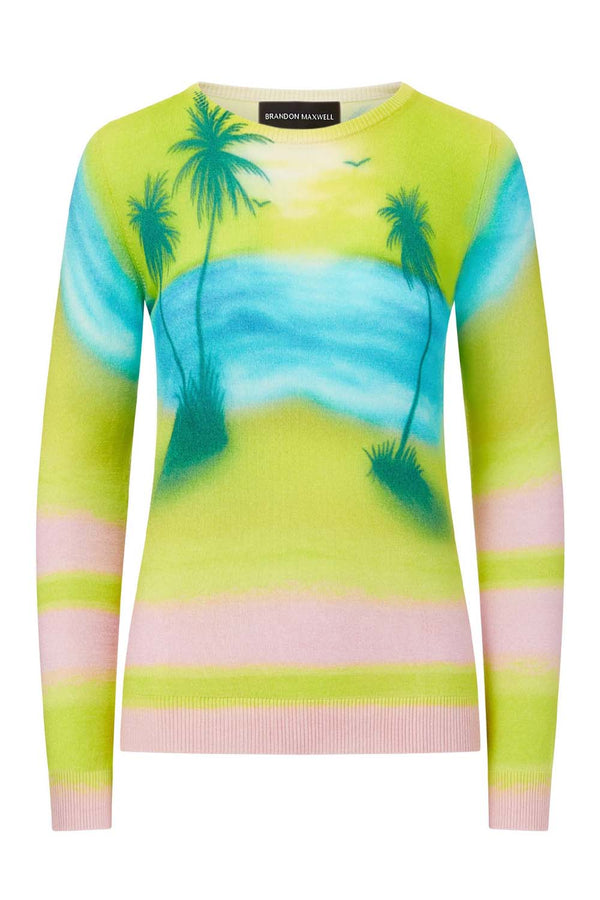 Jersey Knit With Sunset Print