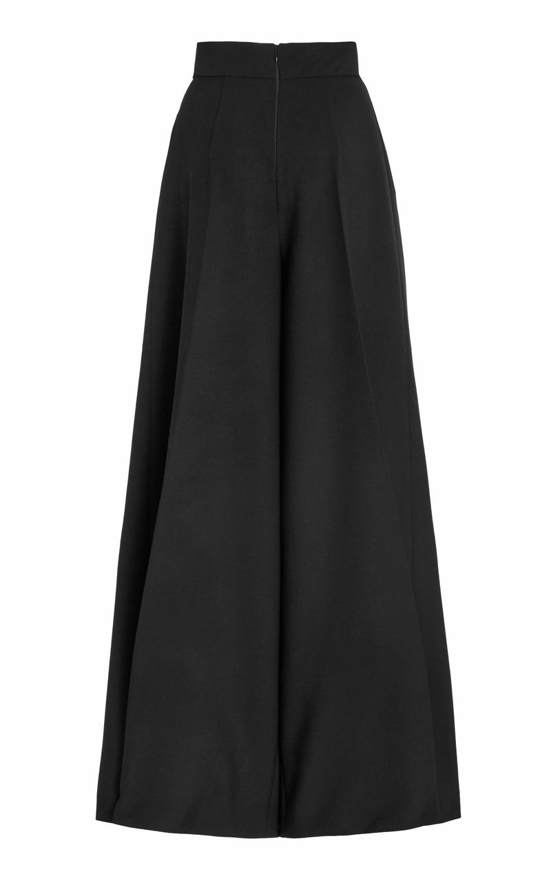 Crossover Wool-Blend Wide-Leg Pant