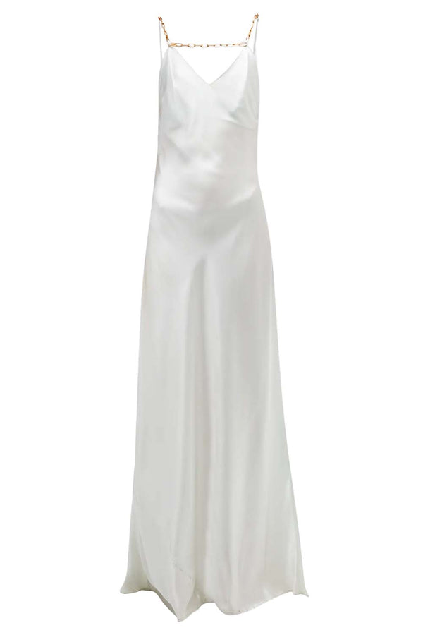 Kirya Satin Gown With Chain Detail