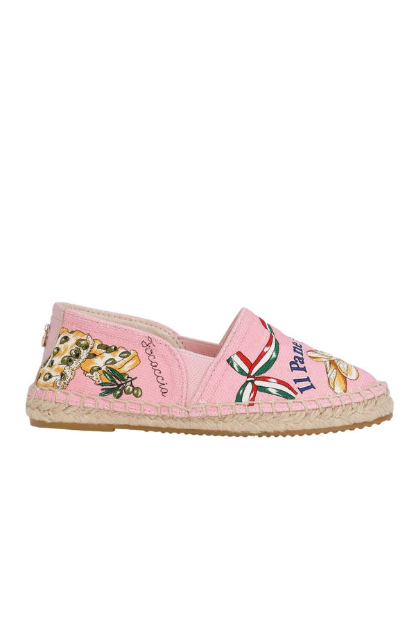 Bread Print Canvas Espadrilles