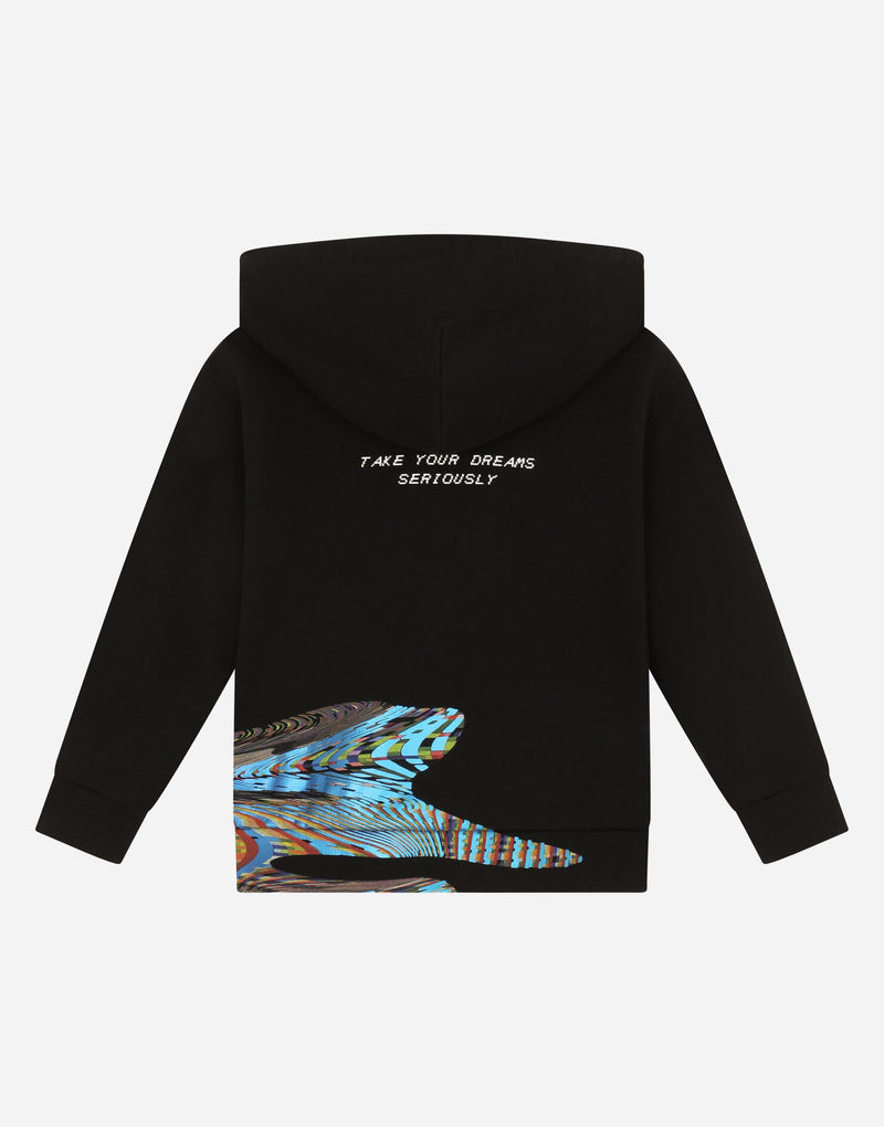 Jersey Hoodie with Glitch Effect