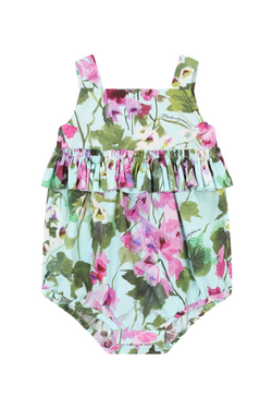 Bluebell Print Poplin Romper Suit