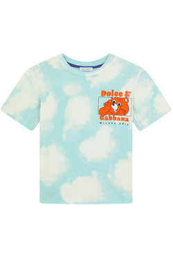 Jersey T-Shirt with Cloud Print