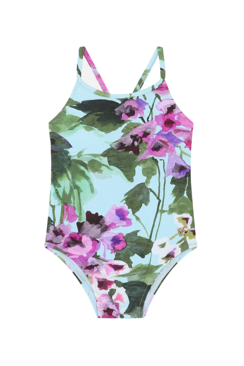 Newborn Bluebell Print One Piece Swimsuit