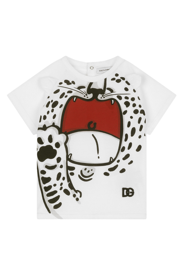 Jersey T-Shirt with Mini Leopard Print