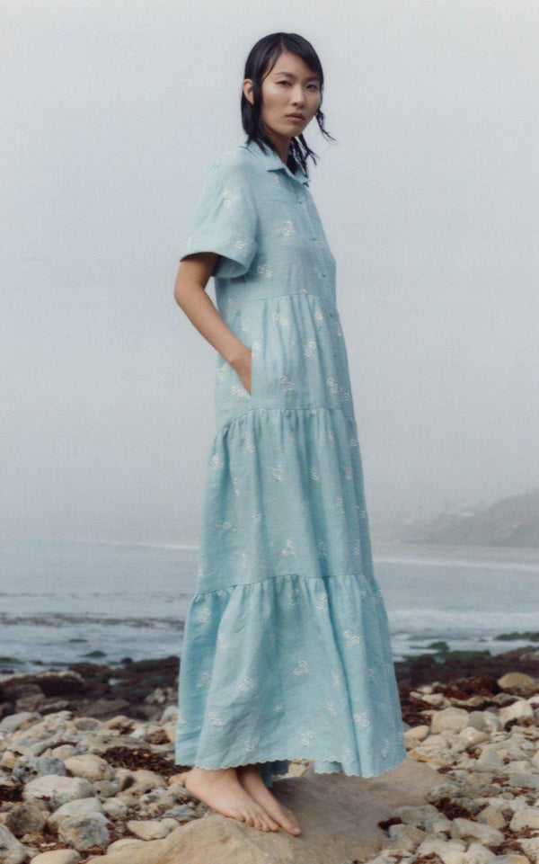 Helena Embroidered Linen Dress