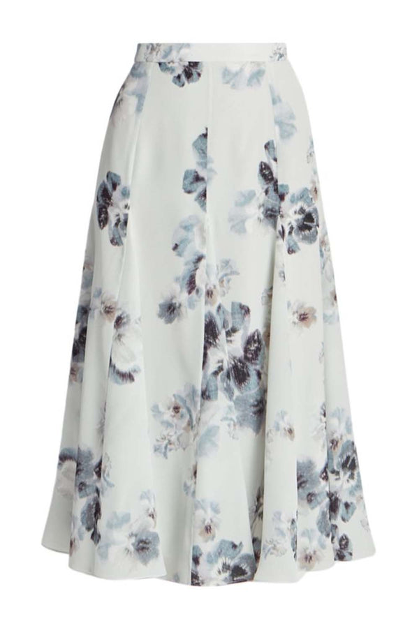 Christina Floral Crepe De Chine Skirt