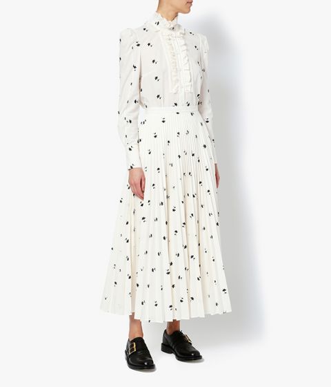 Nesrine Ditsy Embroidered Poplin Skirt