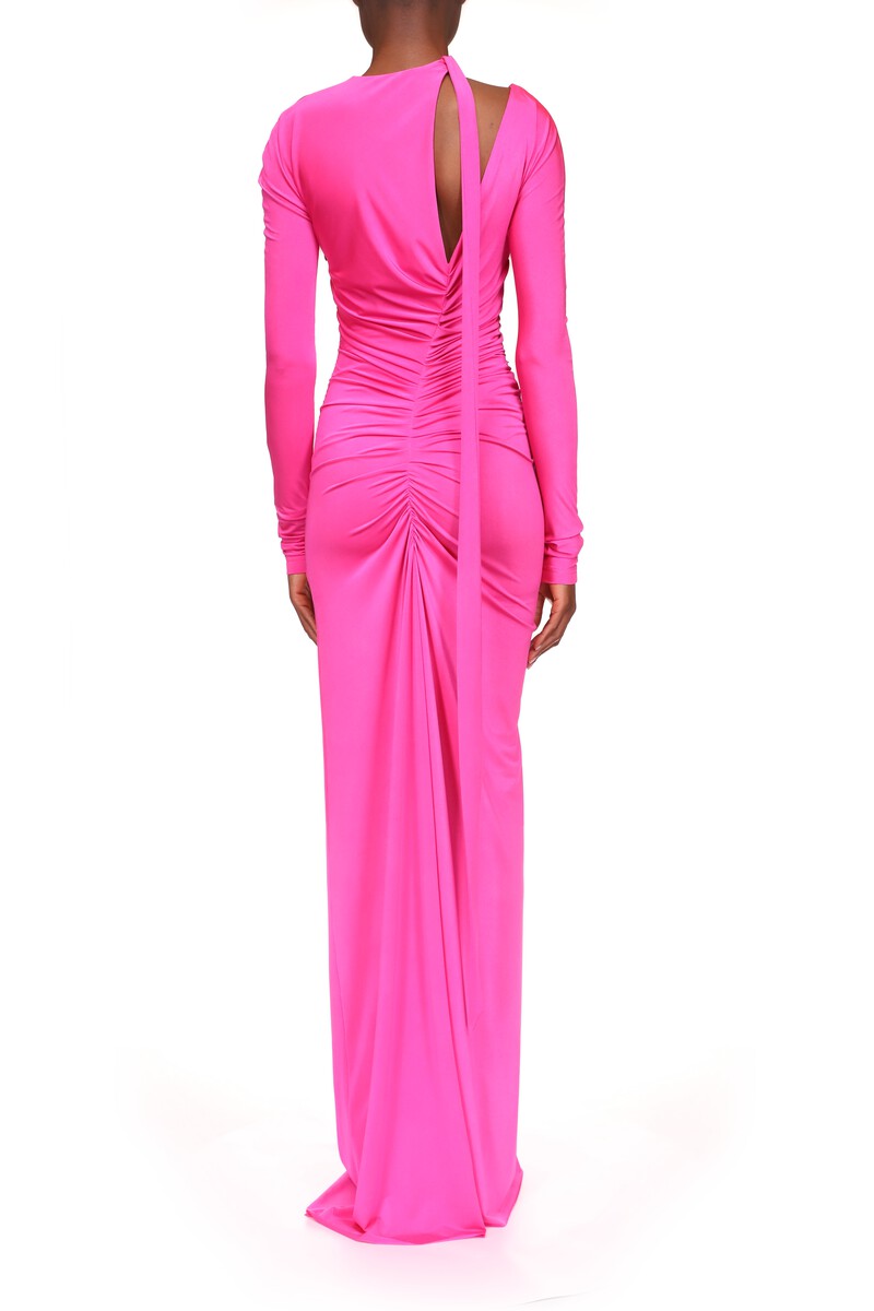 Asymmetric Ruched Gown