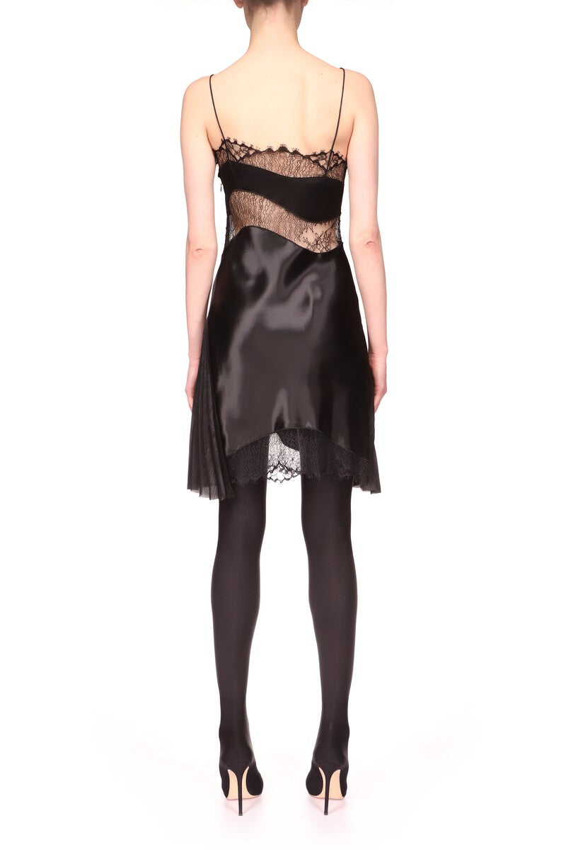 Lace Intarsia Mini Cami Dress