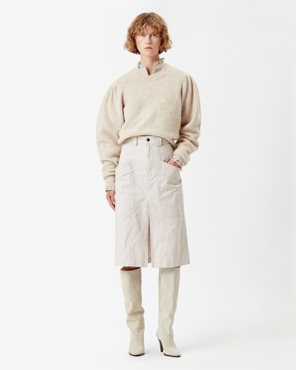 Prime High-Rise Cotton-Blend Midi Skirt