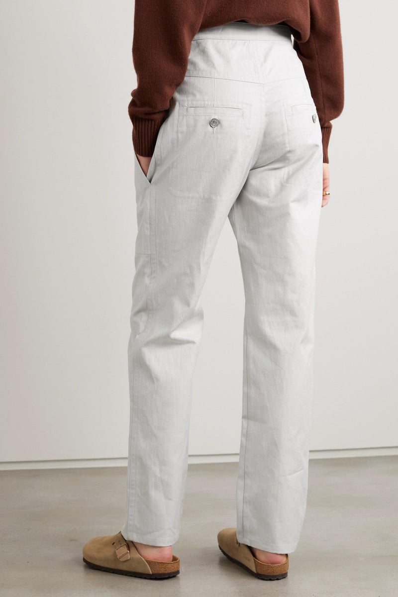 Phil Organic Cotton & Linen Blend Straight-Leg Pants