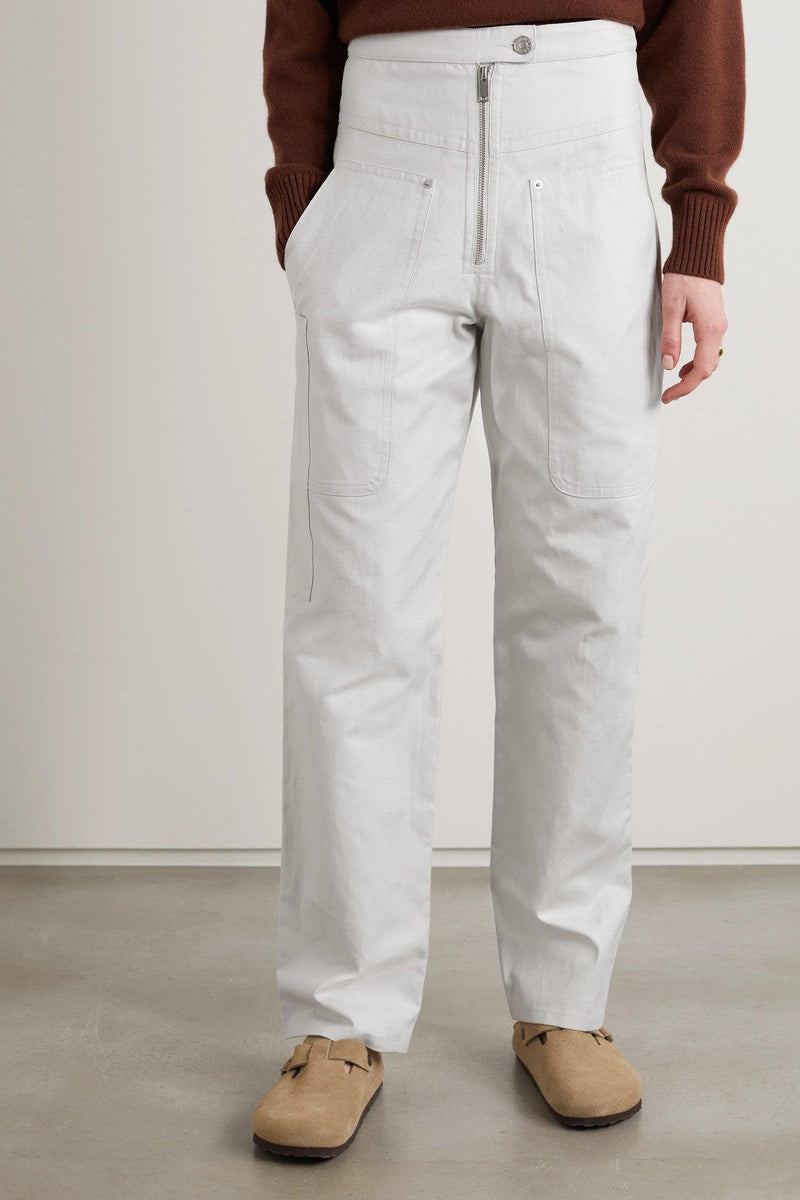 Phil Organic Cotton & Linen Blend Straight-Leg Pants