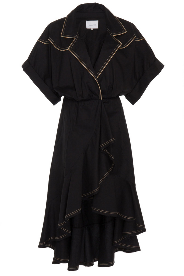 Cap-Sleeve V-Neck Dress