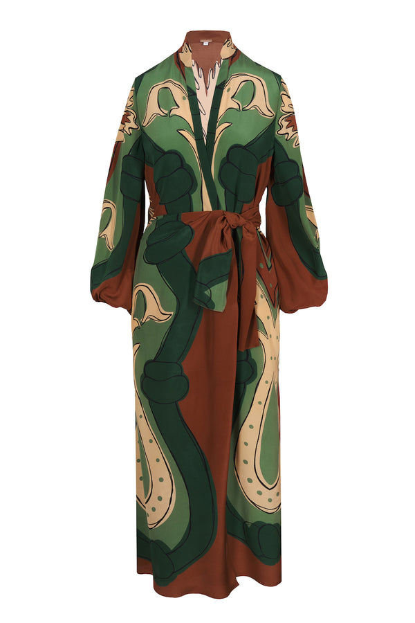 Forbidding Realm Silk Wrap Dress