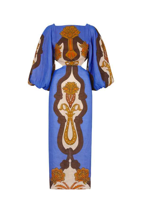 Geological Treasure Linen Midi Dress