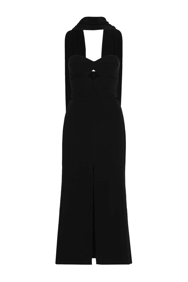 Puntadas Liricas Crepe Midi Dress