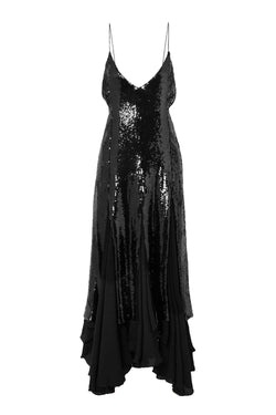 Clover Paneled Sequin Chiffon Dress