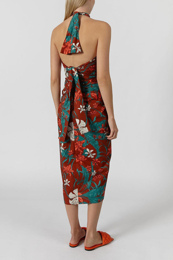 Allegory of Summer printed cotton midi dress