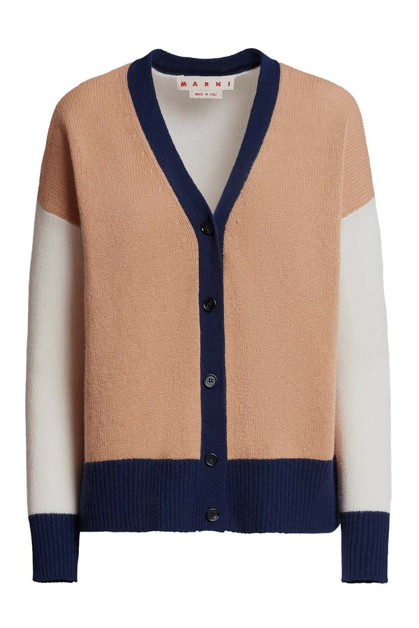 Colour-Block Cashmere Cardigan