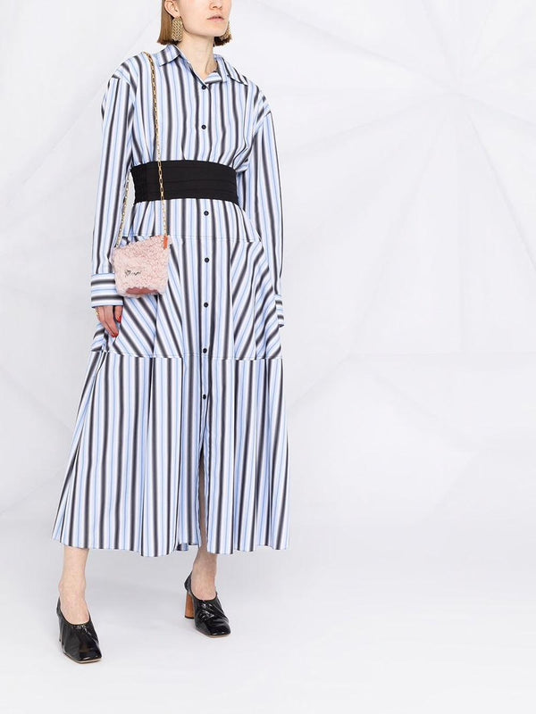 Vertical Stripe Shirt Dress
