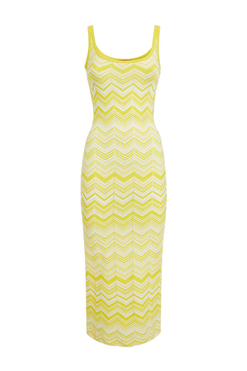 Chevron Stretch Long Dress