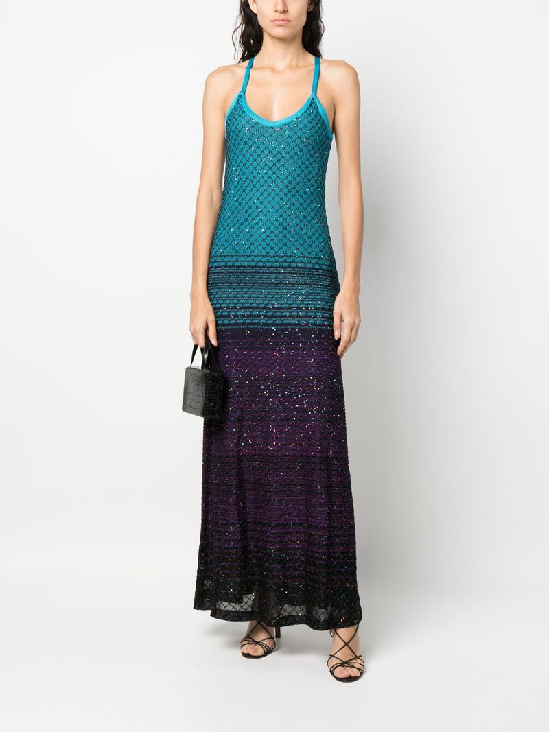 Sequin Net Ombre Gown