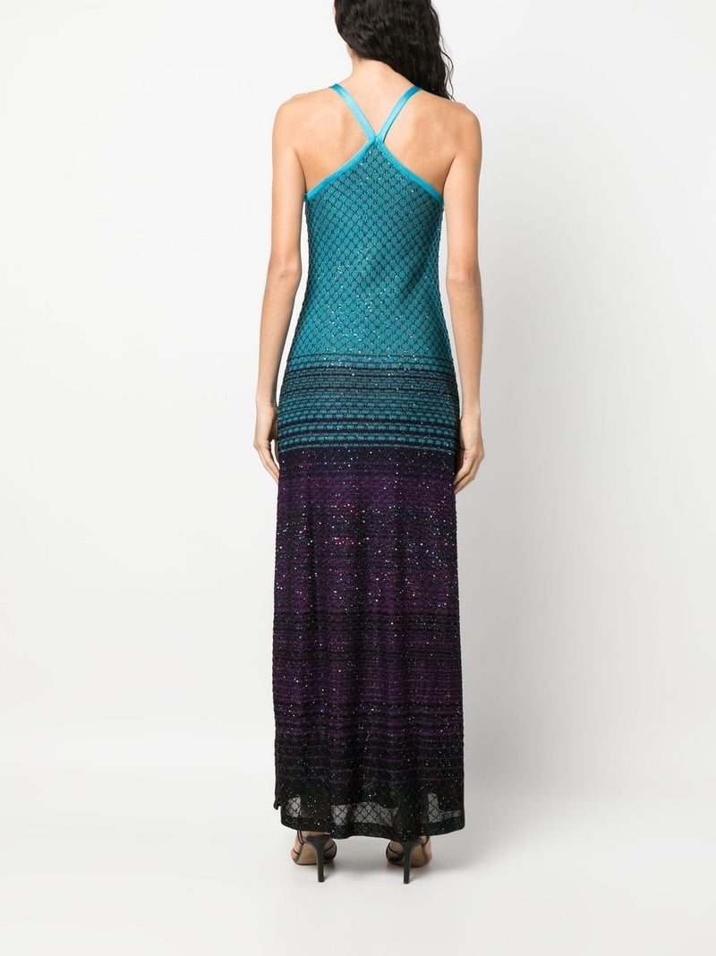 Sequin Net Ombre Gown