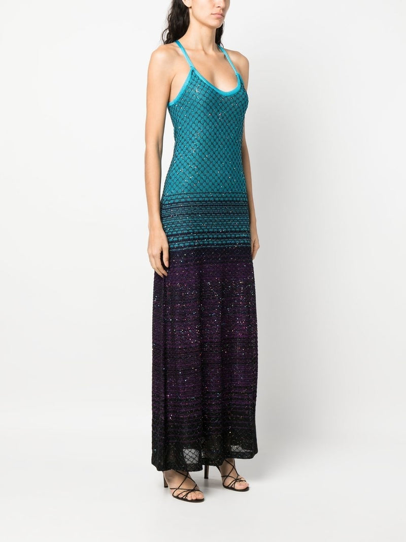 Sequin Net Ombre Gown