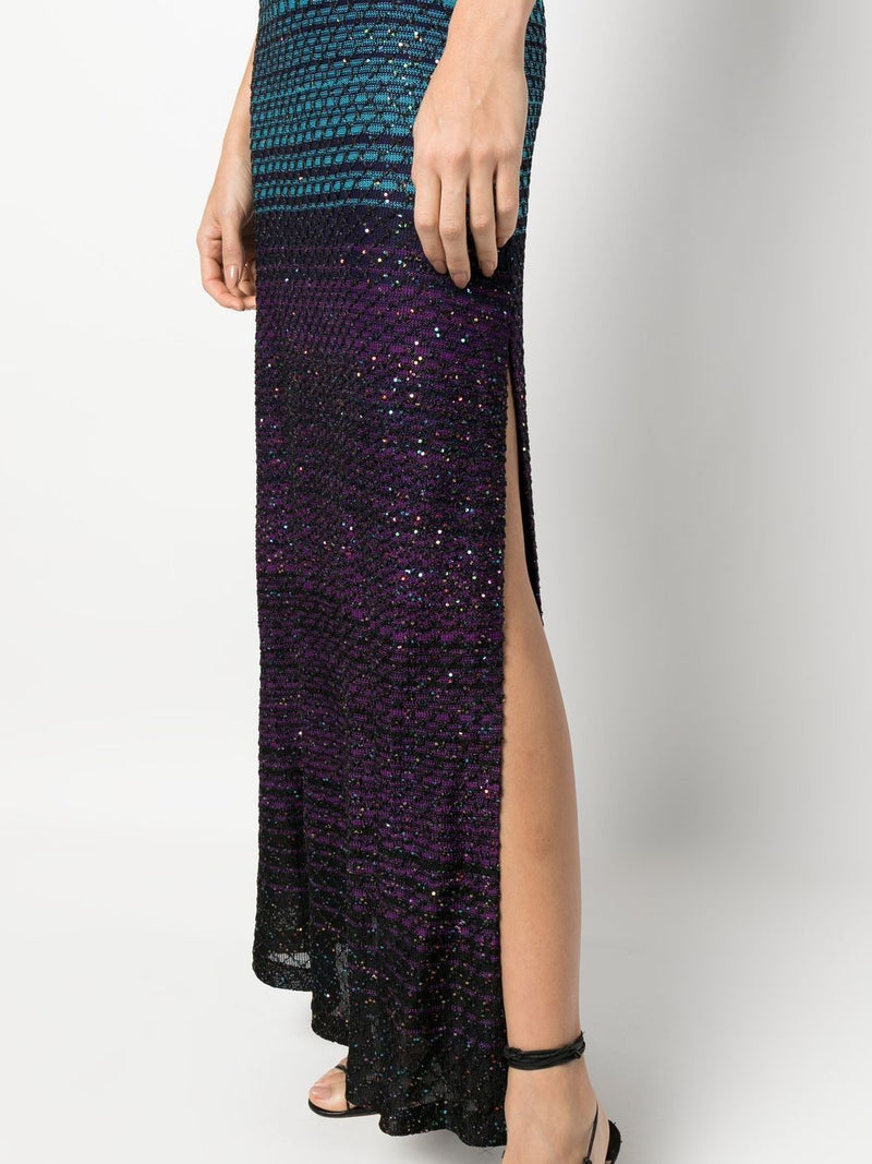 Sequin Net Ombre Gown