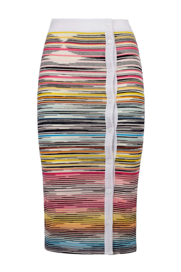 Stripe Button Up Skirt