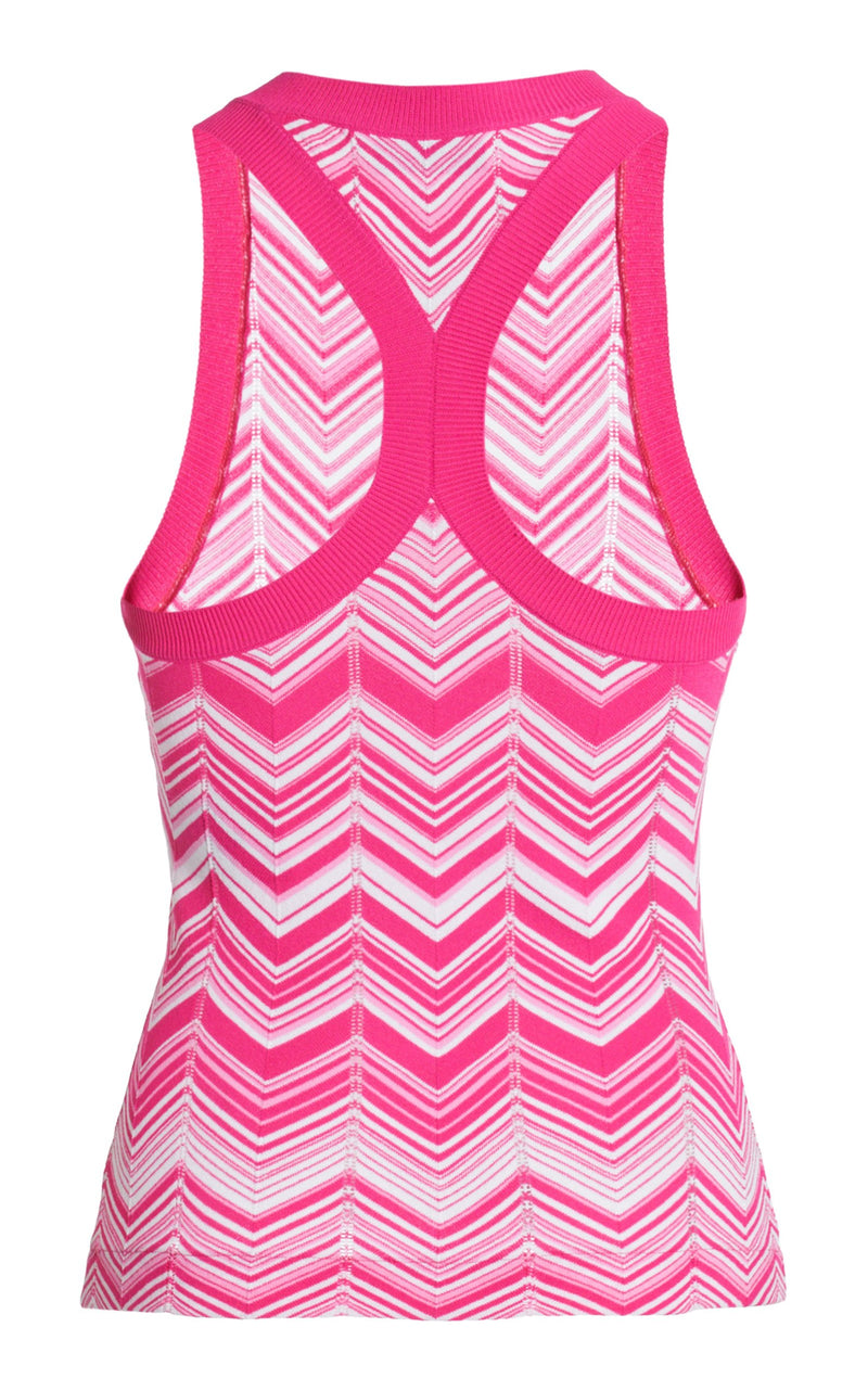 Chevron Stretch V Neck Tank